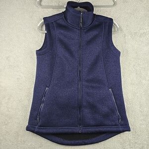 Ascend Vest Women Size Medium Blue Sweater‎ Fleece Quilted Full Zip Outdoors